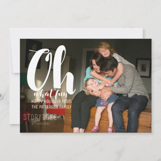 ホワイトオーズおもしろいホリデーフォトフラットカード シーズンカード (正面)