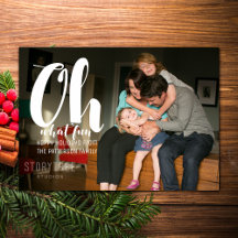 ホワイトオーズおもしろいホリデーフォトフラットカード