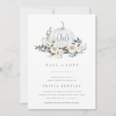 ホワイトオータムカボプキングリーンリーブライダルシャワー 招待状 (正面)