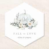 ホワイトオータムパンプキン グリーンネリー "恋に落ちる" ペーパーコースター (正面)