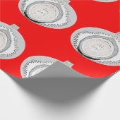 ホワイトオーナメントオンレッドラッピング紙 ラッピングペーパー (角)