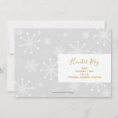 ホワイトオーナメントクリスマス出産のお知らせ シーズンカード (裏面)