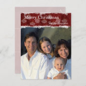 ホワイトオーナメントファミリークリスマスフォトポストカード シーズンポストカード (正面/裏面)