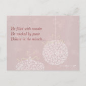 ホワイトオーナメントファミリークリスマスフォトポストカード シーズンポストカード (裏面)