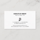 ホワイトオーナメントメンズヘアカットのロゴ名刺 名刺 (裏面)