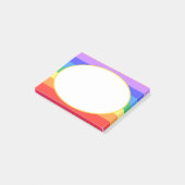 ホワイトオーバルオンビューティフルレインボー ポストイット (アングル)