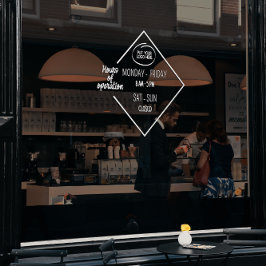 ホワイトオープニングタイムズ ビジネス ロゴ ウィンドウサイン