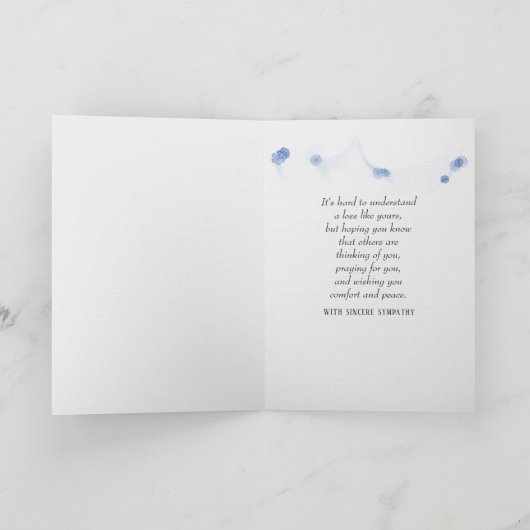 ホワイトオープンドアとガーデン悔やみや弔慰 カード (内部)