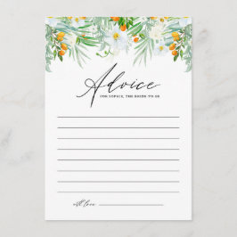 ホワイトオーランズアンドクムクアツトロピカルブライダルシャワー アドバイスカード