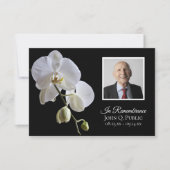 ホワイトオーランズオンブラック葬式悔やみや弔慰 サンキューカード (正面)