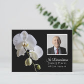 ホワイトオーランズオンブラック葬式悔やみや弔慰 サンキューカード (スタンド正面)