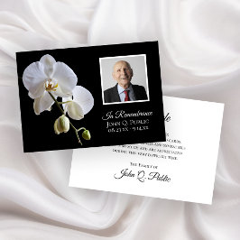 ホワイトオーランズオンブラック葬式悔やみや弔慰 サンキューカード