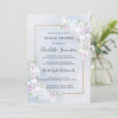 ホワイトオーランズダスティブルーウォーターカラーブライダルシャワー 招待状 (スタンド正面)
