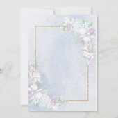 ホワイトオーランズダスティブルーウォーターカラーブライダルシャワー 招待状 (裏面)