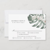 ホワイトオーランズトロピカルウェディングRSVP with Entrees 出欠カード (正面)