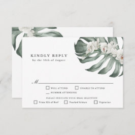 ホワイトオーランズトロピカルウェディングRSVP with Entrees 出欠カード