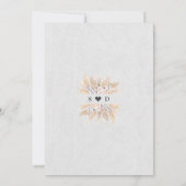 ホワイトオーランズピンクローズパンパスグラス結婚金ゴールド 招待状 (裏面)