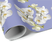 ホワイトオーランズペリウィンクルパープル誕生日結婚ズ ラッピングペーパー (ロールコーナー)