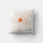 ホワイトオ自然レモダンンジフローラ名スクリプト クッション (正面)