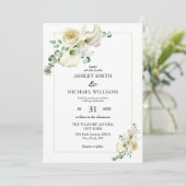 ホワイトカエレガントラリリー&ユーカリプタスグリーン 招待状 (スタンド正面)