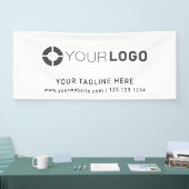 ホワイトカスタムの会社ロゴイベント 横断幕 (トレードショー)