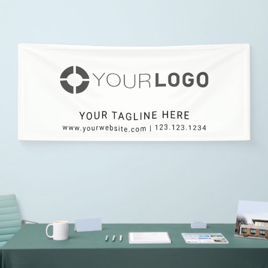 ホワイトカスタムの会社ロゴイベント 横断幕 (トレードショー)