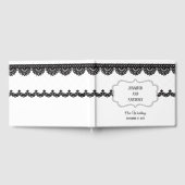 ホワイトカスタムウェディングのブラックレース ゲストブック (全面)