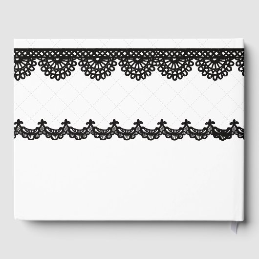 ホワイトカスタムウェディングのブラックレース ゲストブック (裏面)