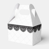 ホワイトカスタムウェディングのブラックレース フェイバーボックス (裏面サイド)