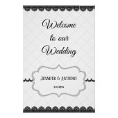 ホワイトカスタムウェディングのブラックレース ポスター (正面)