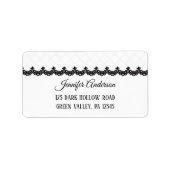 ホワイトカスタムウェディングのブラックレース ラベル (正面)