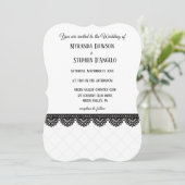 ホワイトカスタムウェディングのブラックレース 招待状 (スタンド正面)