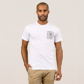 ホワイトカスタムスタッフ名 | ブランド企業ロゴ Tシャツ (正面フル)