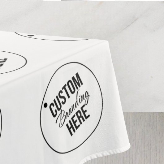ホワイトカスタムトレードショーレストランビジネスロゴ テーブルクロス