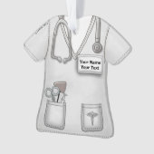 ホワイトカスタムナース医療用スクラップオーナメント オーナメント (正面)