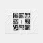 ホワイトカスタムファミリーフォトコラージュ フリースブランケット (正面(横))