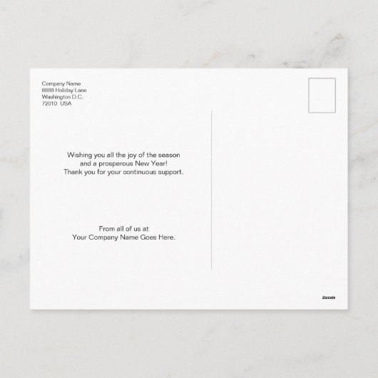 ホワイトカスタムモダン企業のロゴハッピーホリデー シーズンポストカード (裏面)