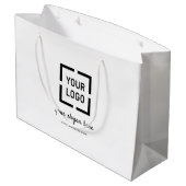 ホワイトカスタムロゴのプロモーションブランド ラージペーパーバッグ (裏面アングル)