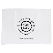 ホワイトカスタムロゴのプロモーションブランド ラージペーパーバッグ (正面)