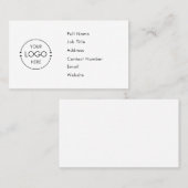 ホワイトカスタムロゴシンプル名刺テンプレート 名刺 (正面/裏面)