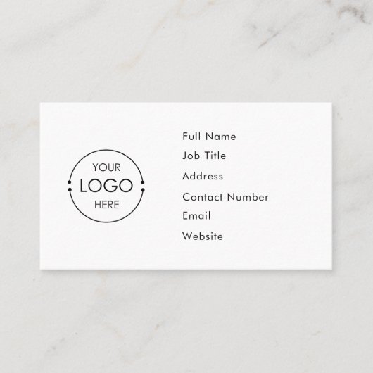 ホワイトカスタムロゴシンプル名刺テンプレート 名刺 (正面)