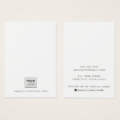 ホワイトカスタムロゴ任意の色のイヤリングディスプレイカード (正面&裏面)