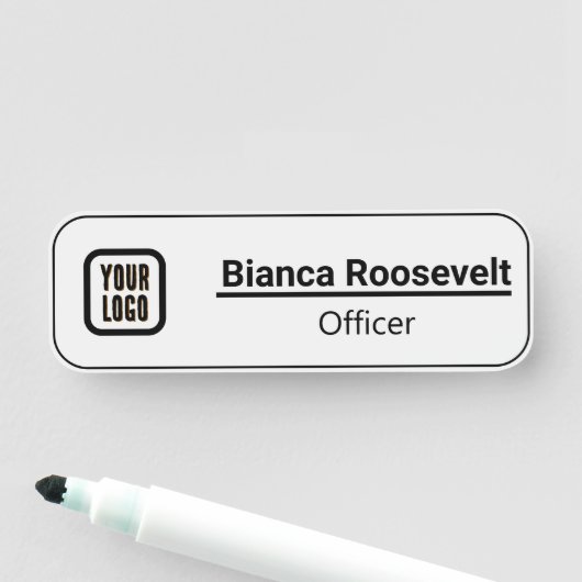 ホワイトカスタムロゴ従業員の磁気またはピン 名札 (インサイチュ)