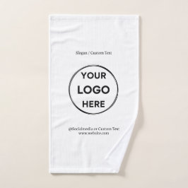 ホワイトカスタムロゴ文字ミニマモダンリストビジネス ハンドタオル