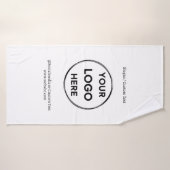 ホワイトカスタムロゴ文字ミニマモダンリストビジネス バスタオル (バスタオル)