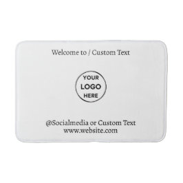 ホワイトカスタムロゴ文字ミニマモダンリストビジネス バスマット