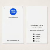 ホワイトカスタムロゴ追加ネックレスペンダントディスプレイ (正面&裏面)