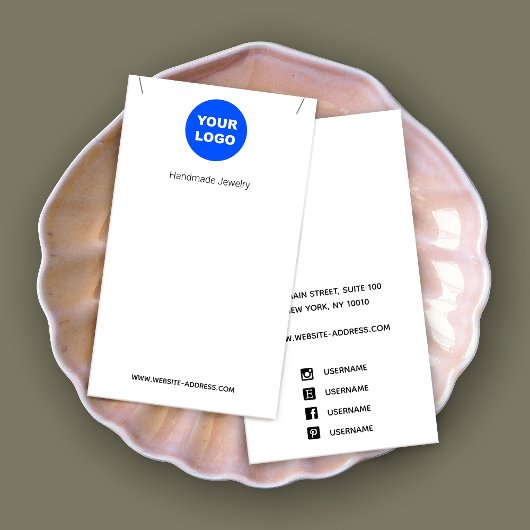 ホワイトカスタムロゴ追加ネックレスペンダントディスプレイ