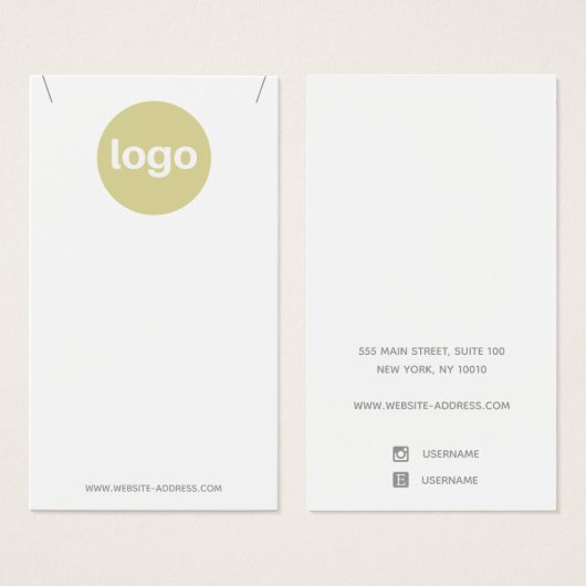 ホワイトカスタムロゴ追加ネックレスペンダントディスプレイ (正面&裏面)