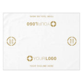 ホワイトカスタム会社ロゴのプロモーション表示 テーブルクロス (正面(横))